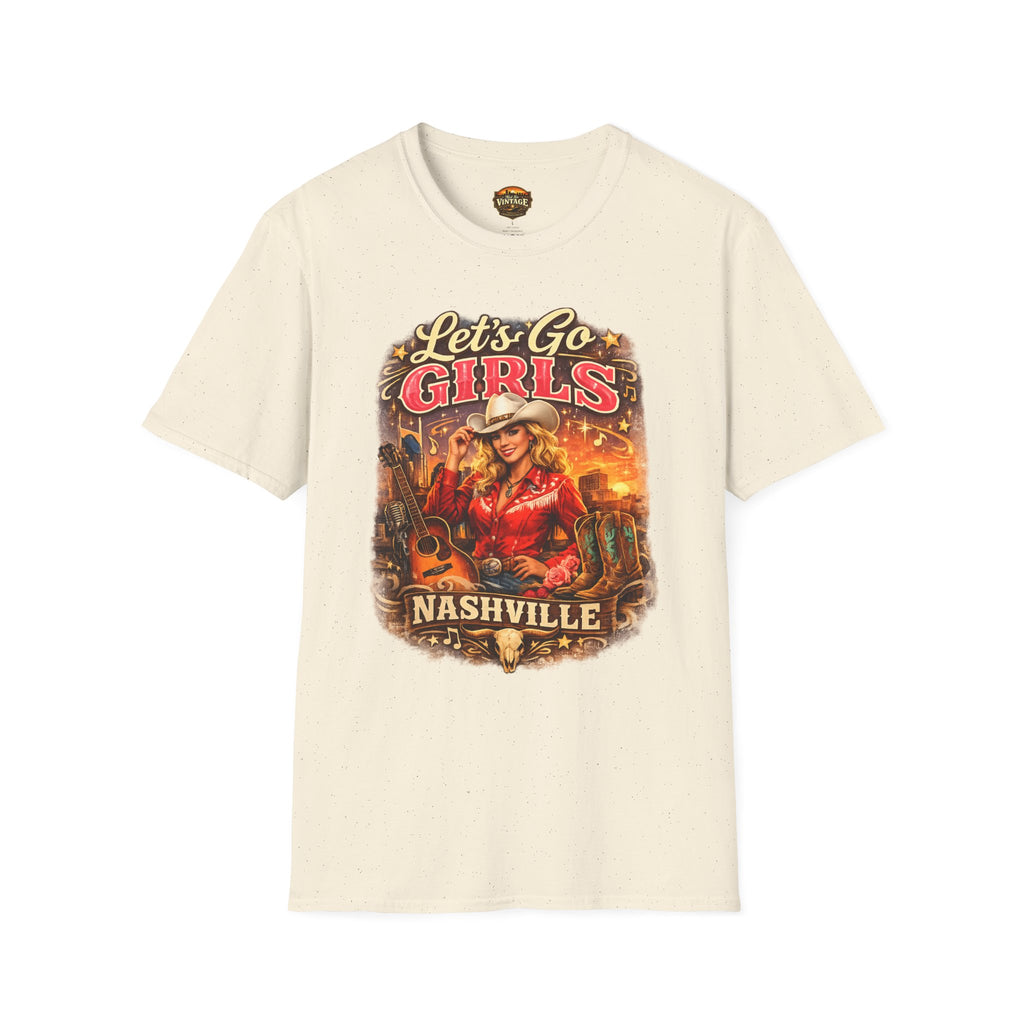 Let's Go Girls Nashville Graphic T-Shirt — Country Cowgirl (Blonde) Retro Tour Tee