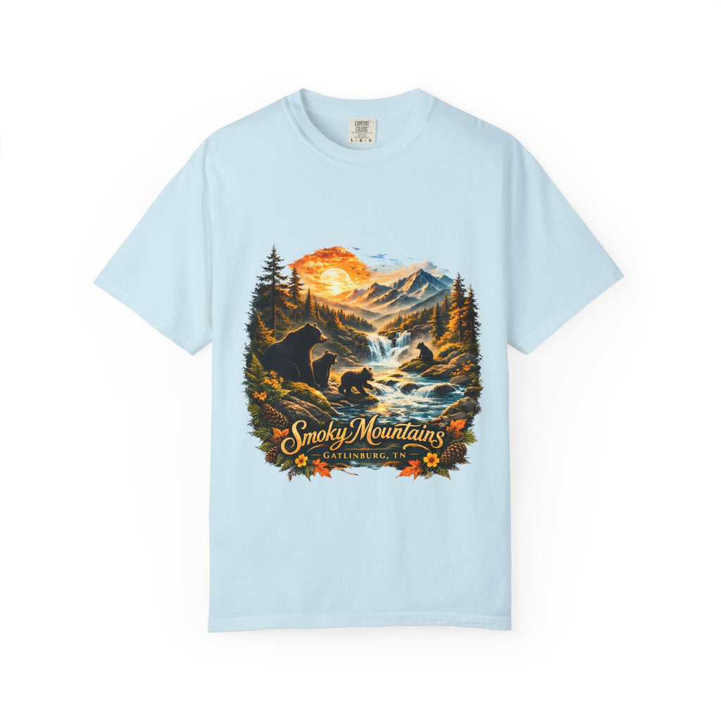 Smoky Mountains Vintage Scenic — Bear & Waterfall Nature Tee