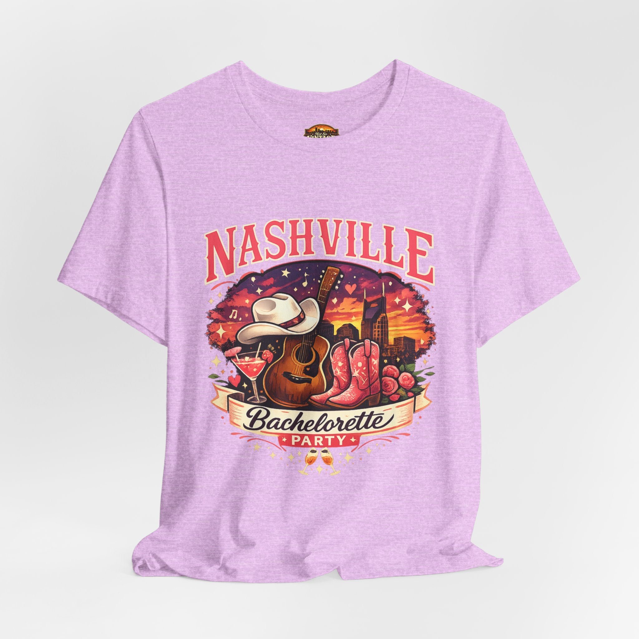 Nashville Bachelorette Tee — Country Guitar & Cowboy Hat Party Shirt