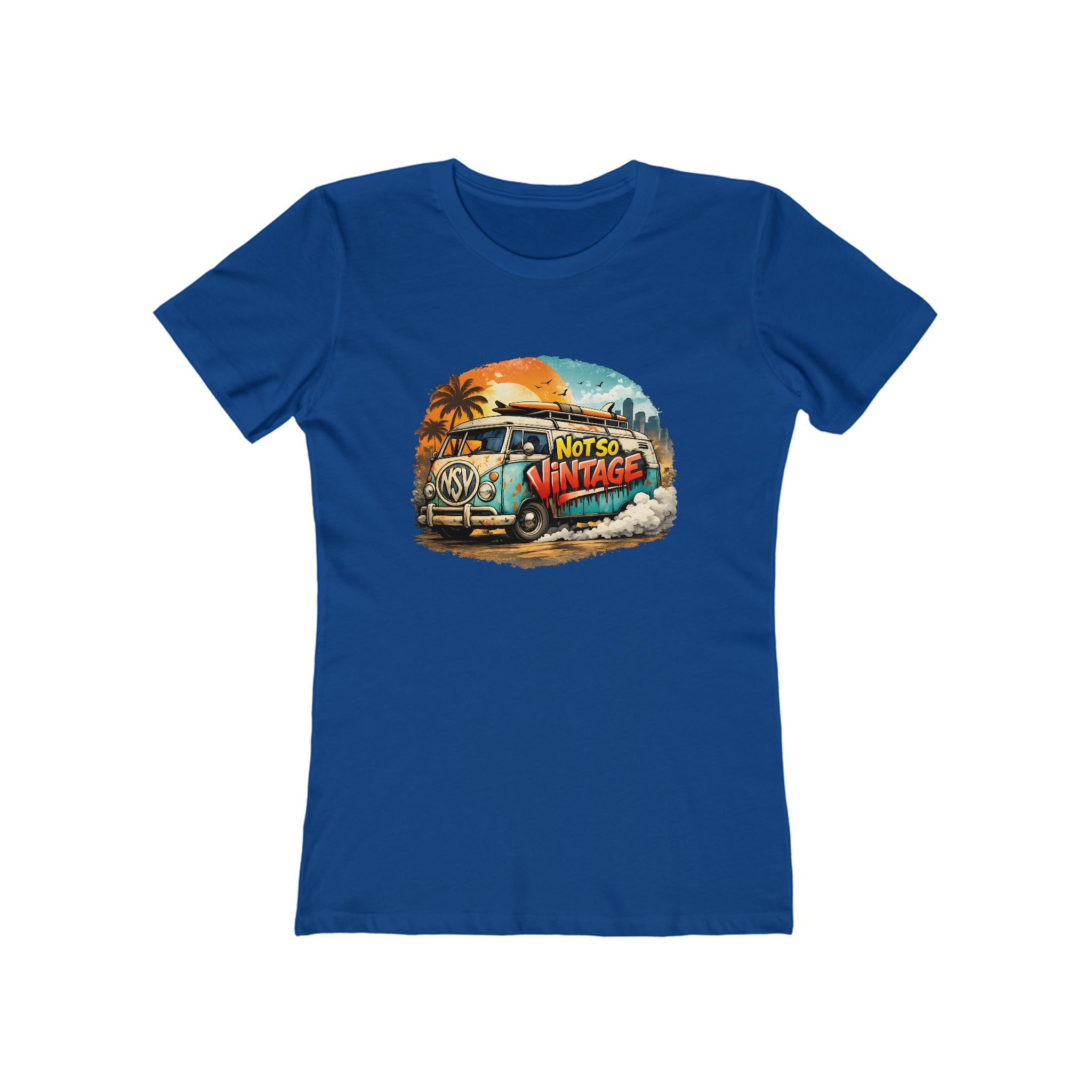Retro Surf Van Women's Boyfriend tee "Not So Vintage"