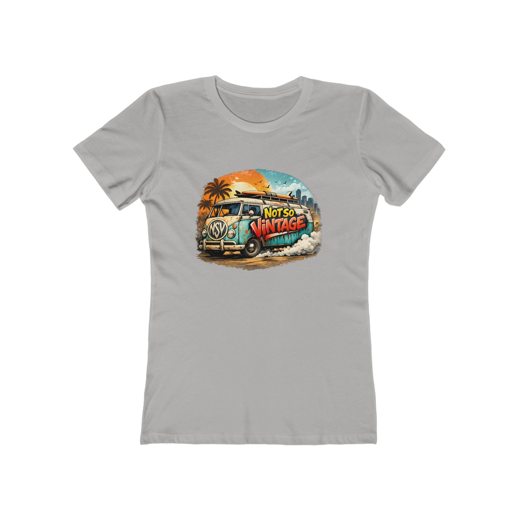 Retro Surf Van Women's Boyfriend tee "Not So Vintage"