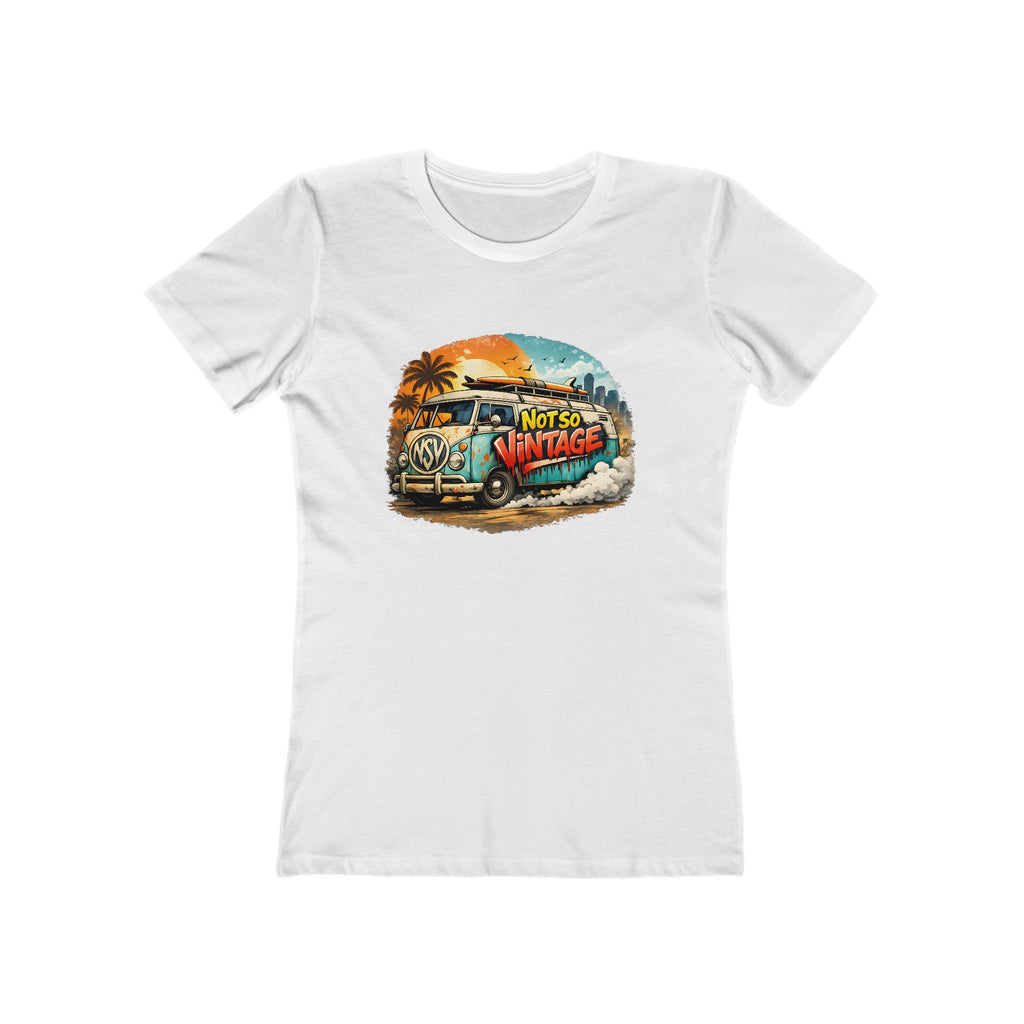 Retro Surf Van Women's Boyfriend tee "Not So Vintage"