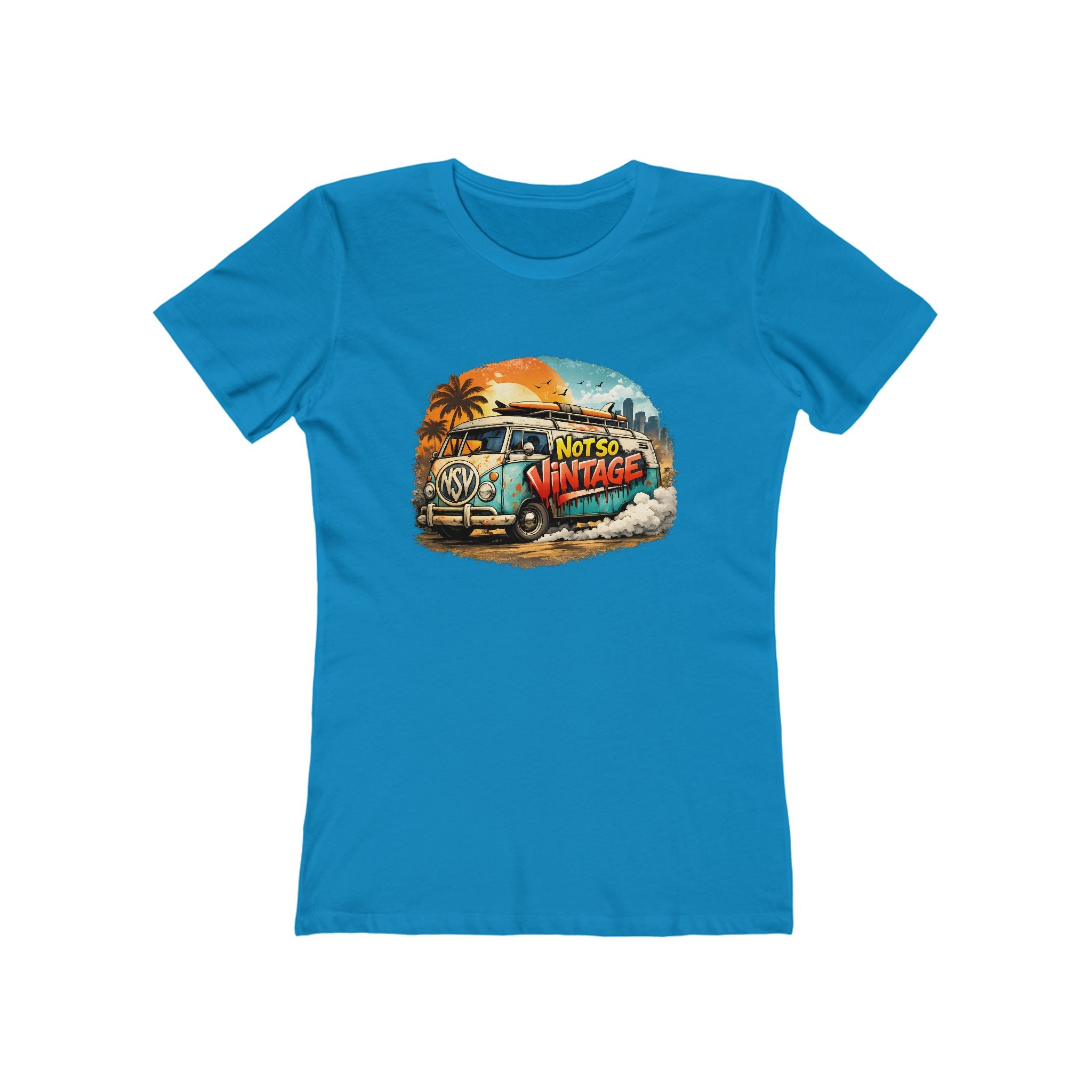Retro Surf Van Women's Boyfriend tee "Not So Vintage"