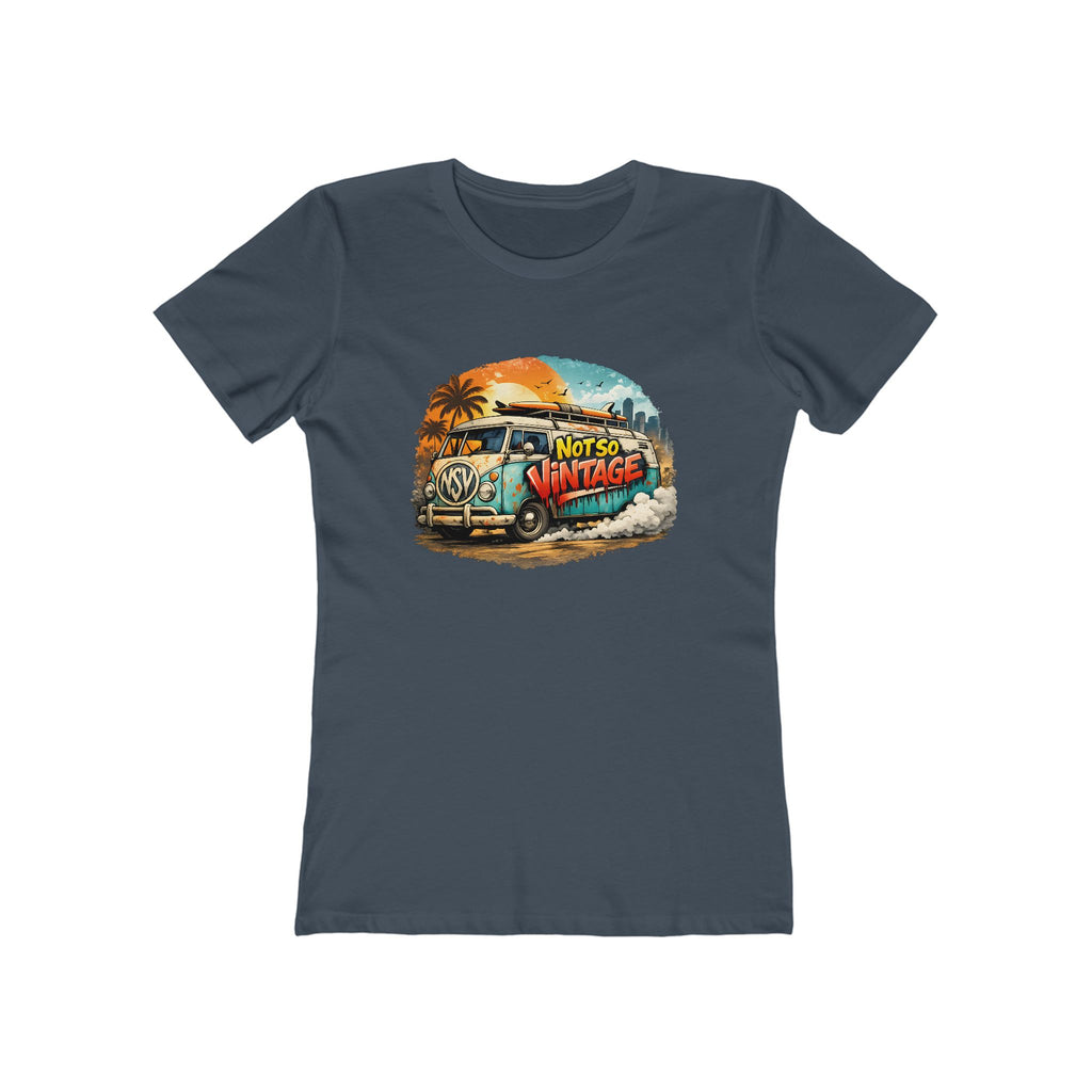 Retro Surf Van Women's Boyfriend tee "Not So Vintage"