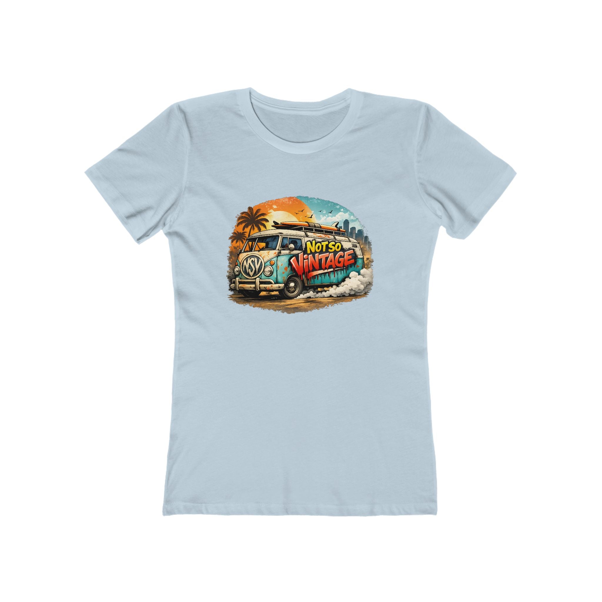 Retro Surf Van Women's Boyfriend tee "Not So Vintage"