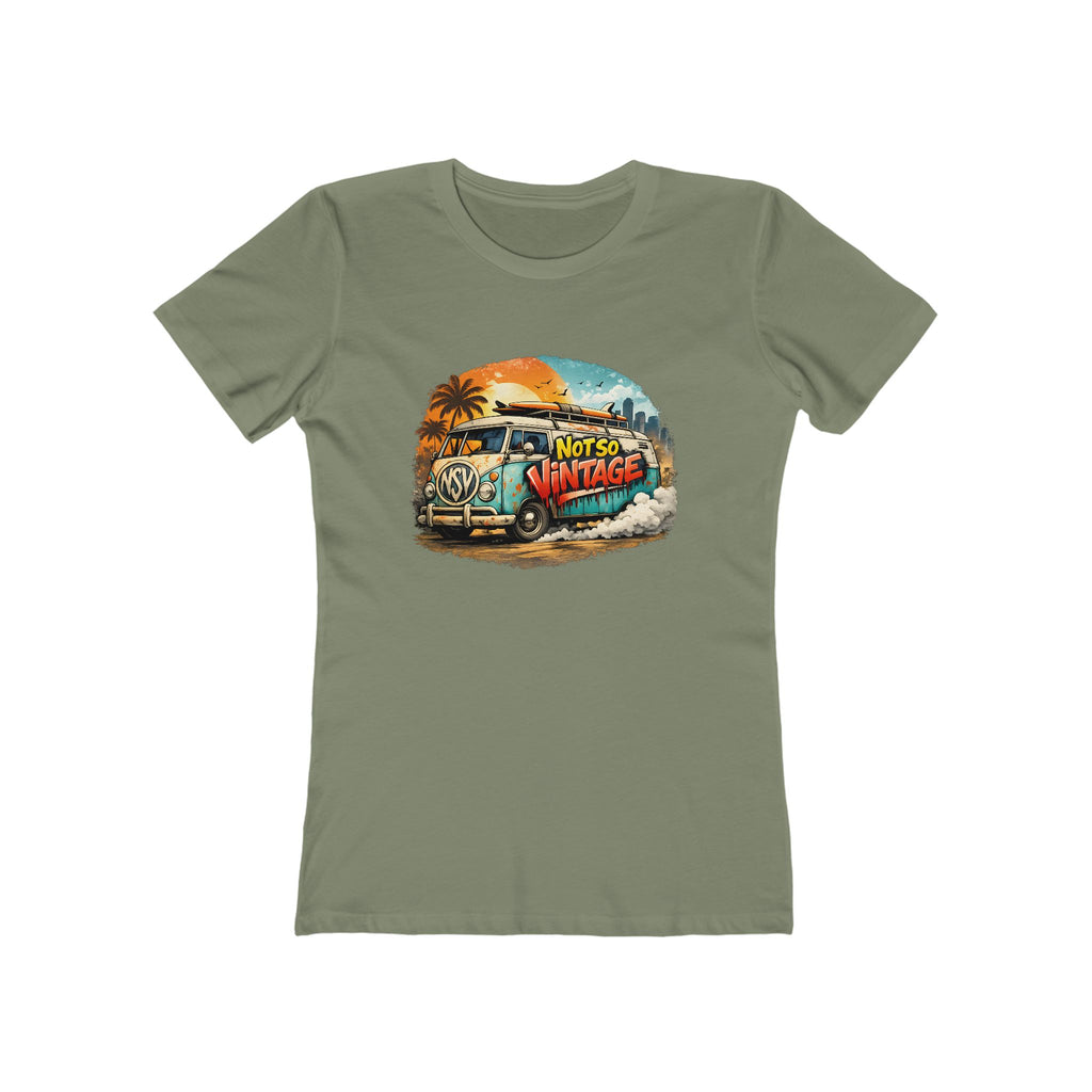 Retro Surf Van Women's Boyfriend tee "Not So Vintage"