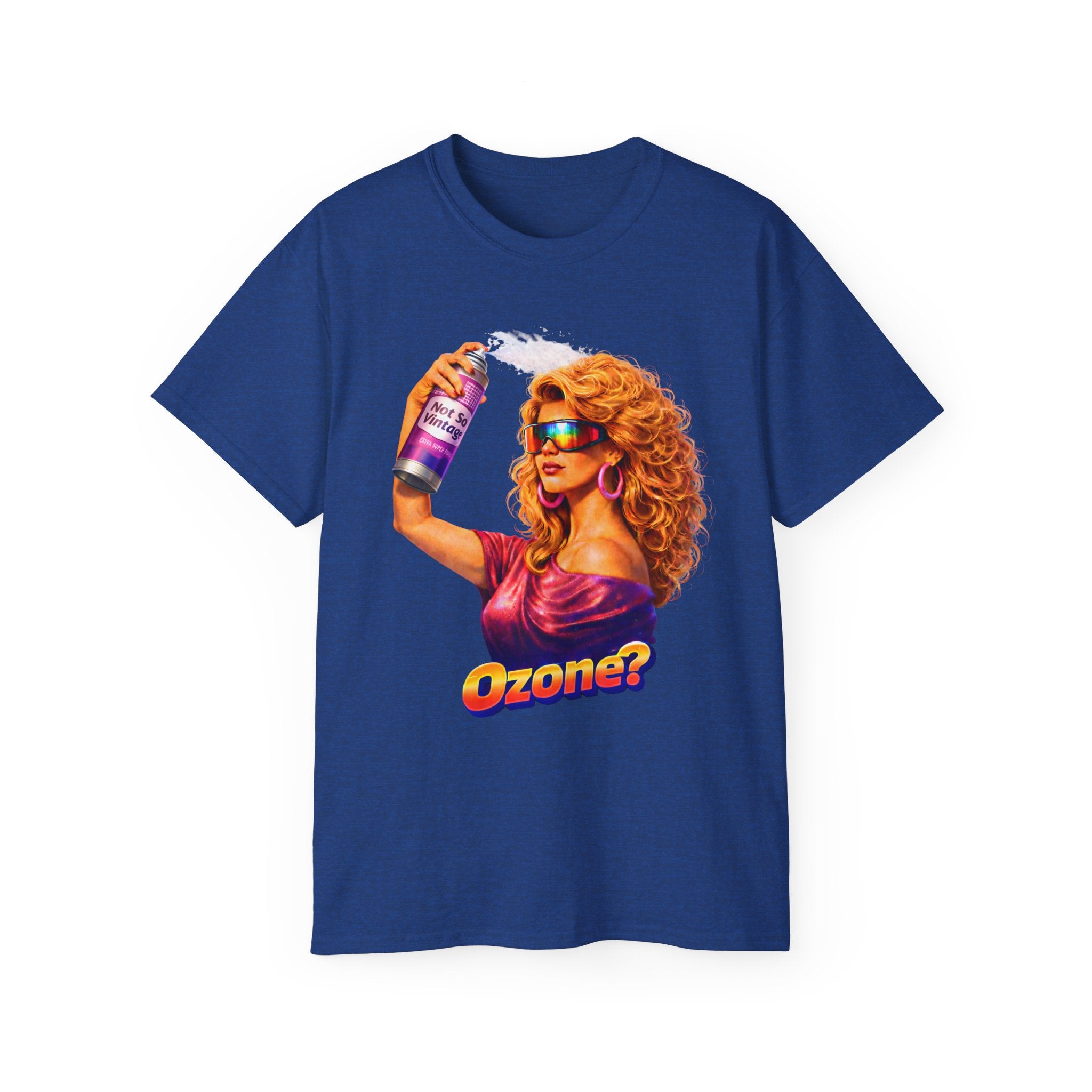 Retro 80s hair Spray Girl "Ozone?" Graphic Tee