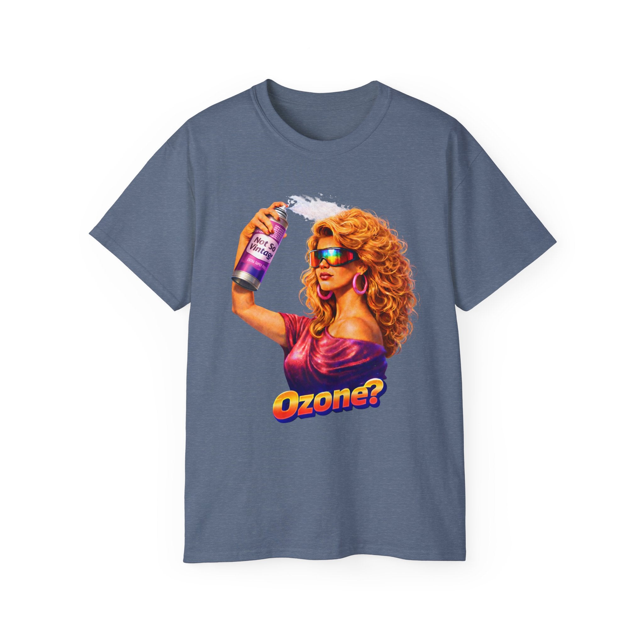 Retro 80s hair Spray Girl "Ozone?" Graphic Tee