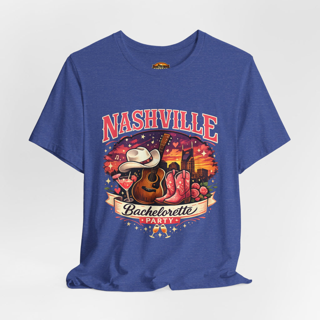 Nashville Bachelorette Tee — Country Guitar & Cowboy Hat Party Shirt