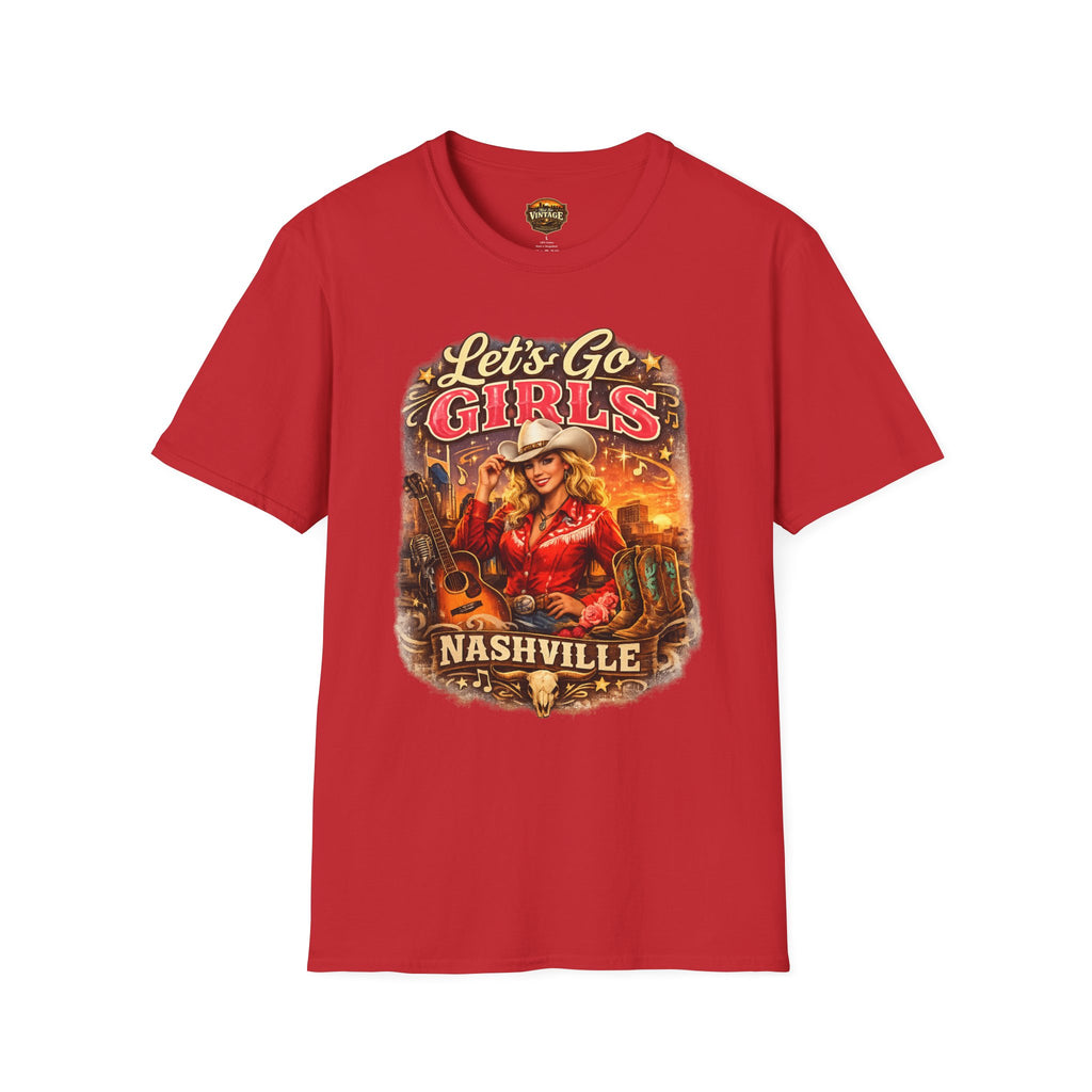 Let's Go Girls Nashville Graphic T-Shirt — Country Cowgirl (Blonde) Retro Tour Tee