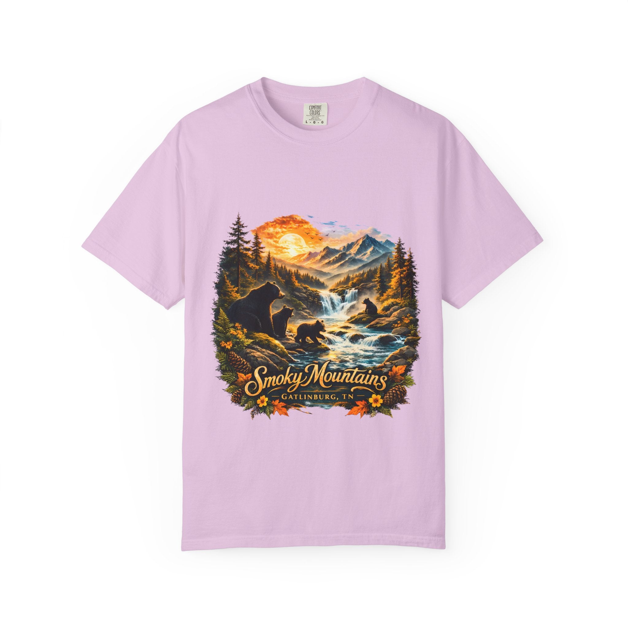 Smoky Mountains Vintage Scenic — Bear & Waterfall Nature Tee