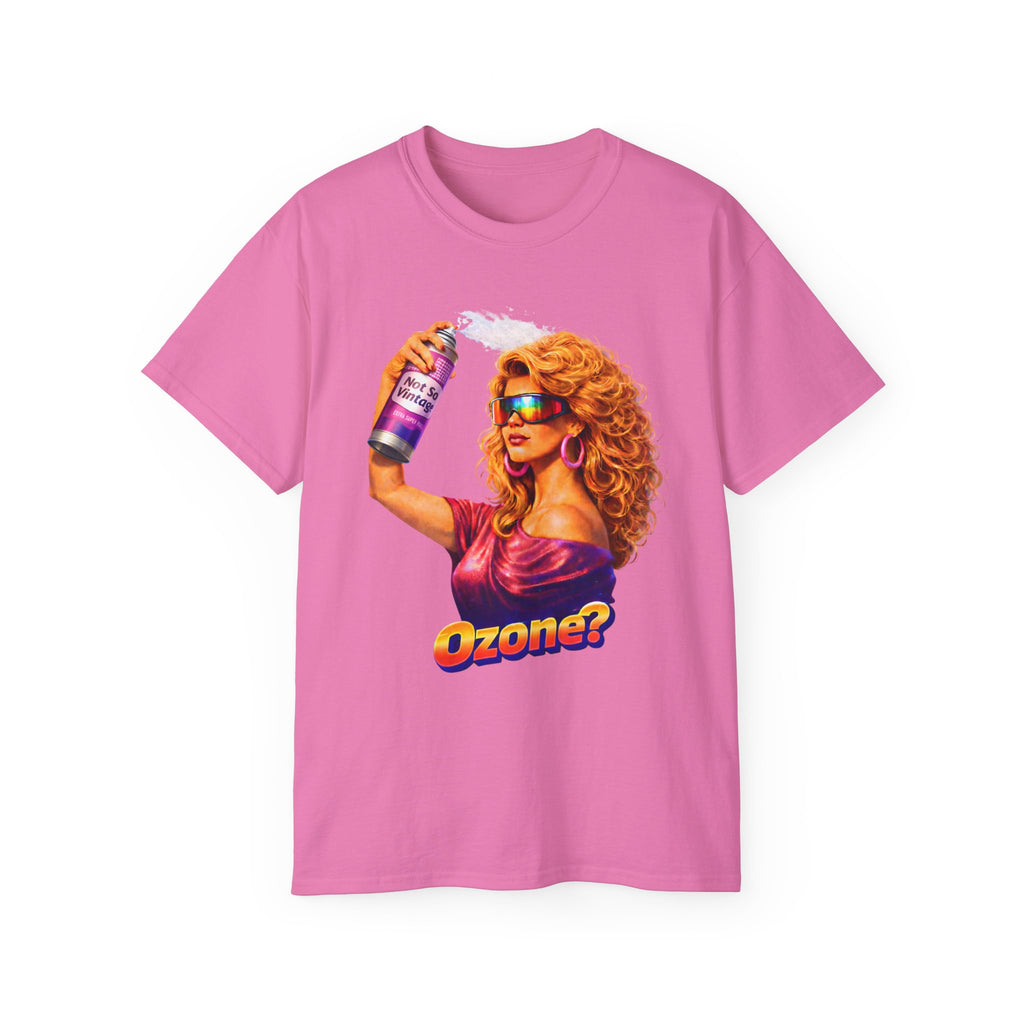 Retro 80s hair Spray Girl "Ozone?" Graphic Tee