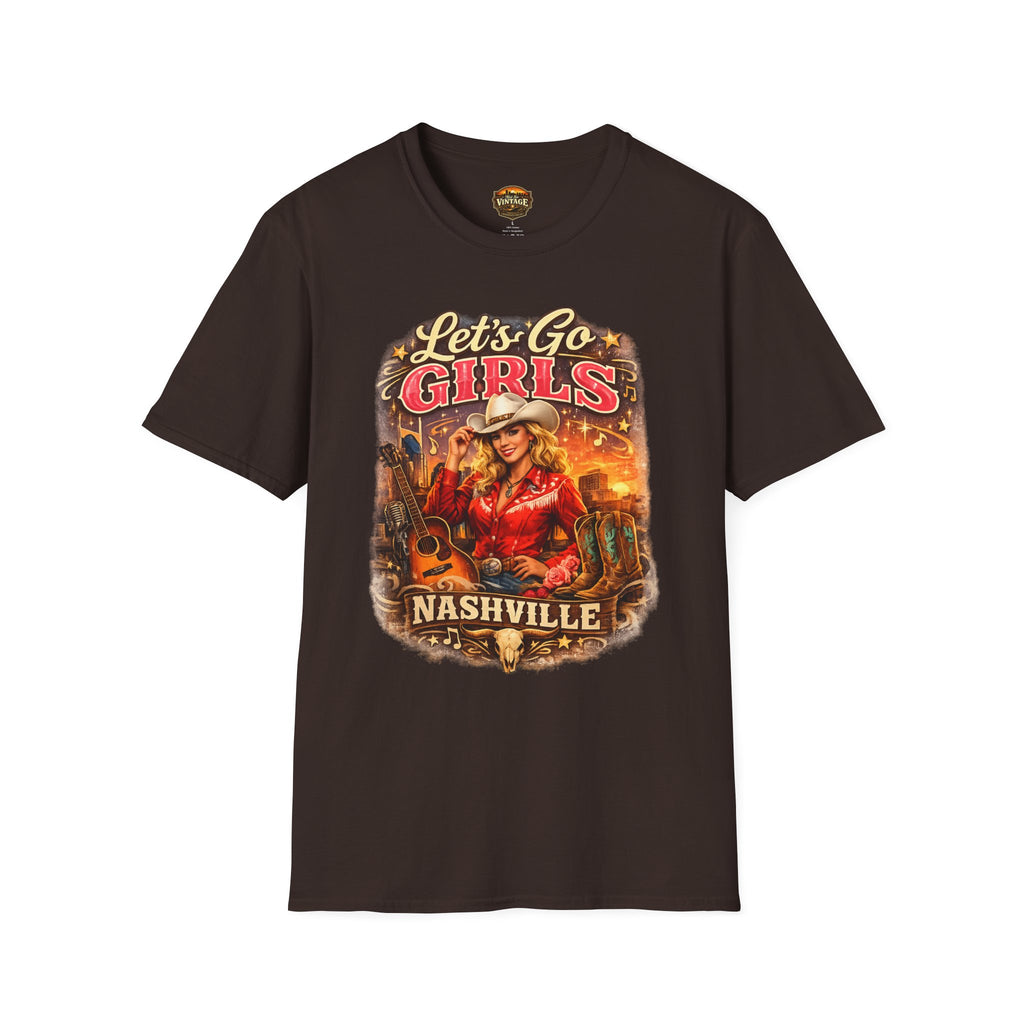 Let's Go Girls Nashville Graphic T-Shirt — Country Cowgirl (Blonde) Retro Tour Tee