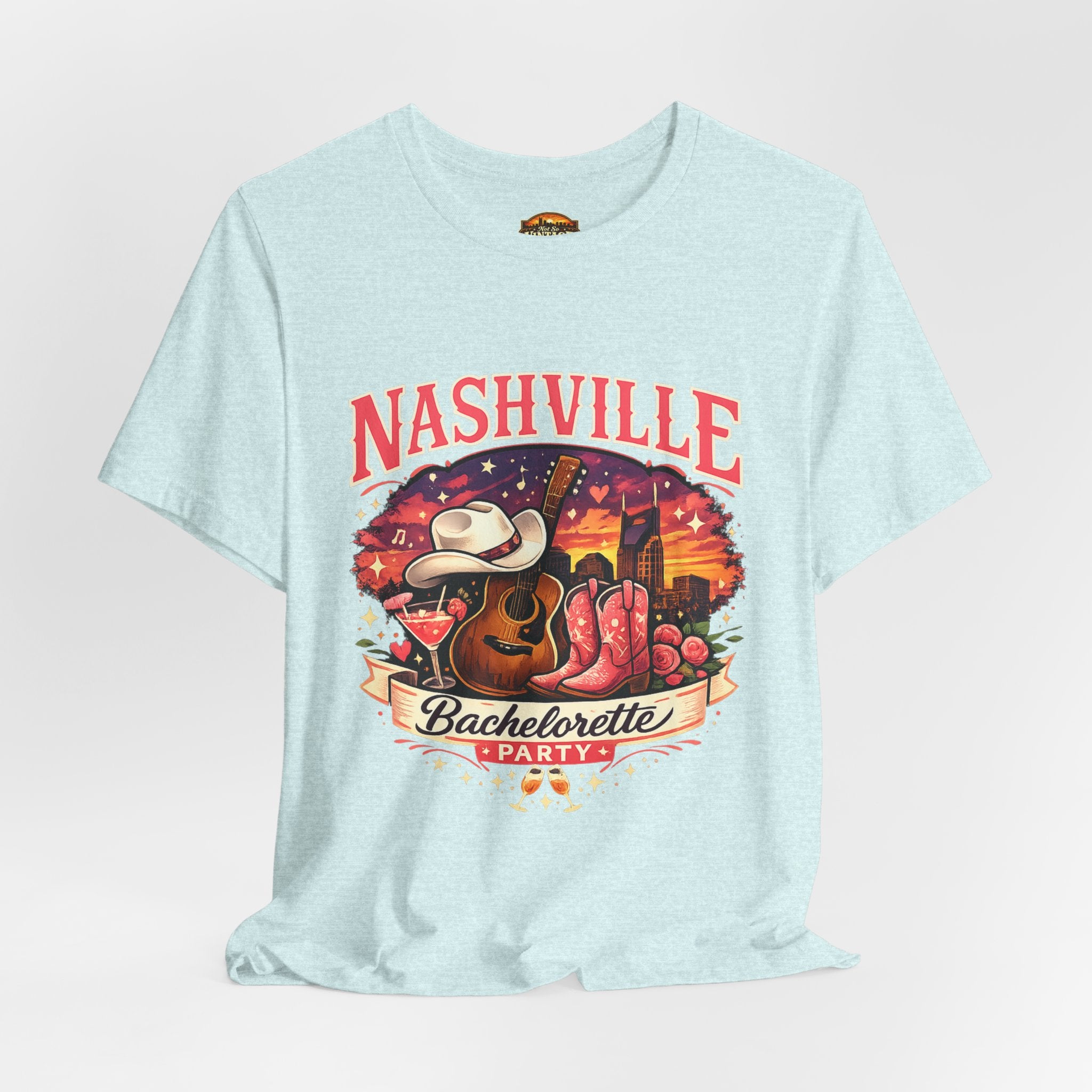 Nashville Bachelorette Tee — Country Guitar & Cowboy Hat Party Shirt