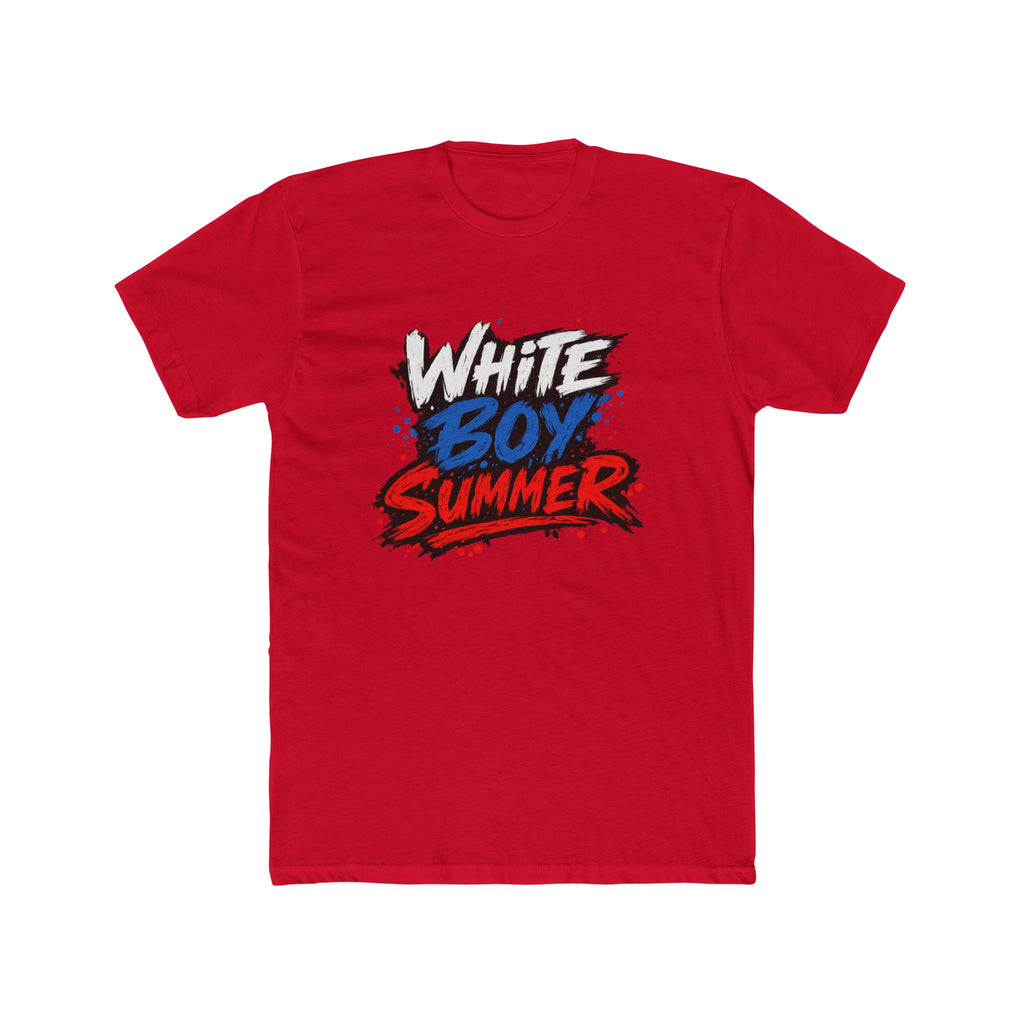 White Boy Summer T-Shirt — Retro Red White Blue Graphic Tee