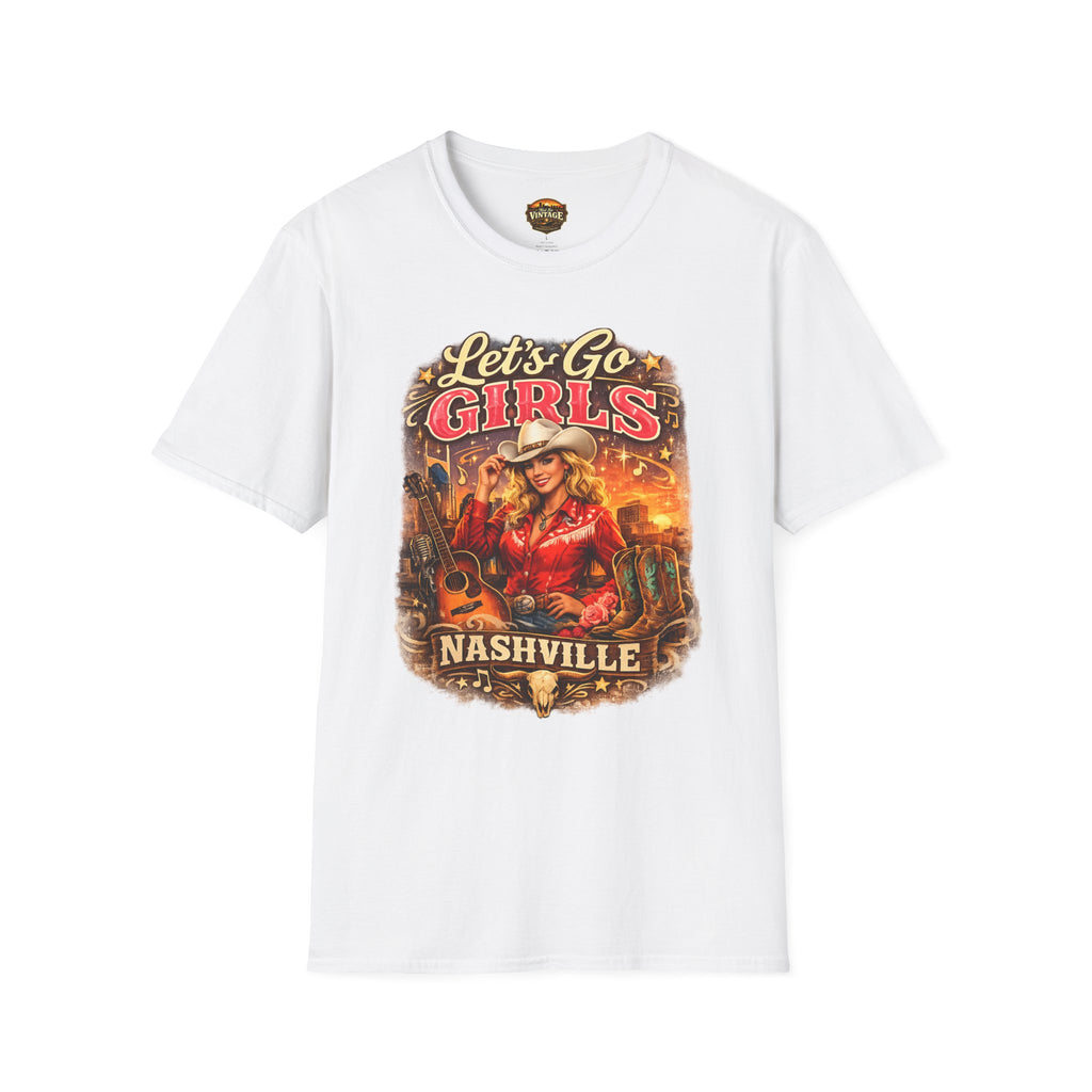 Let's Go Girls Nashville Graphic T-Shirt — Country Cowgirl (Blonde) Retro Tour Tee