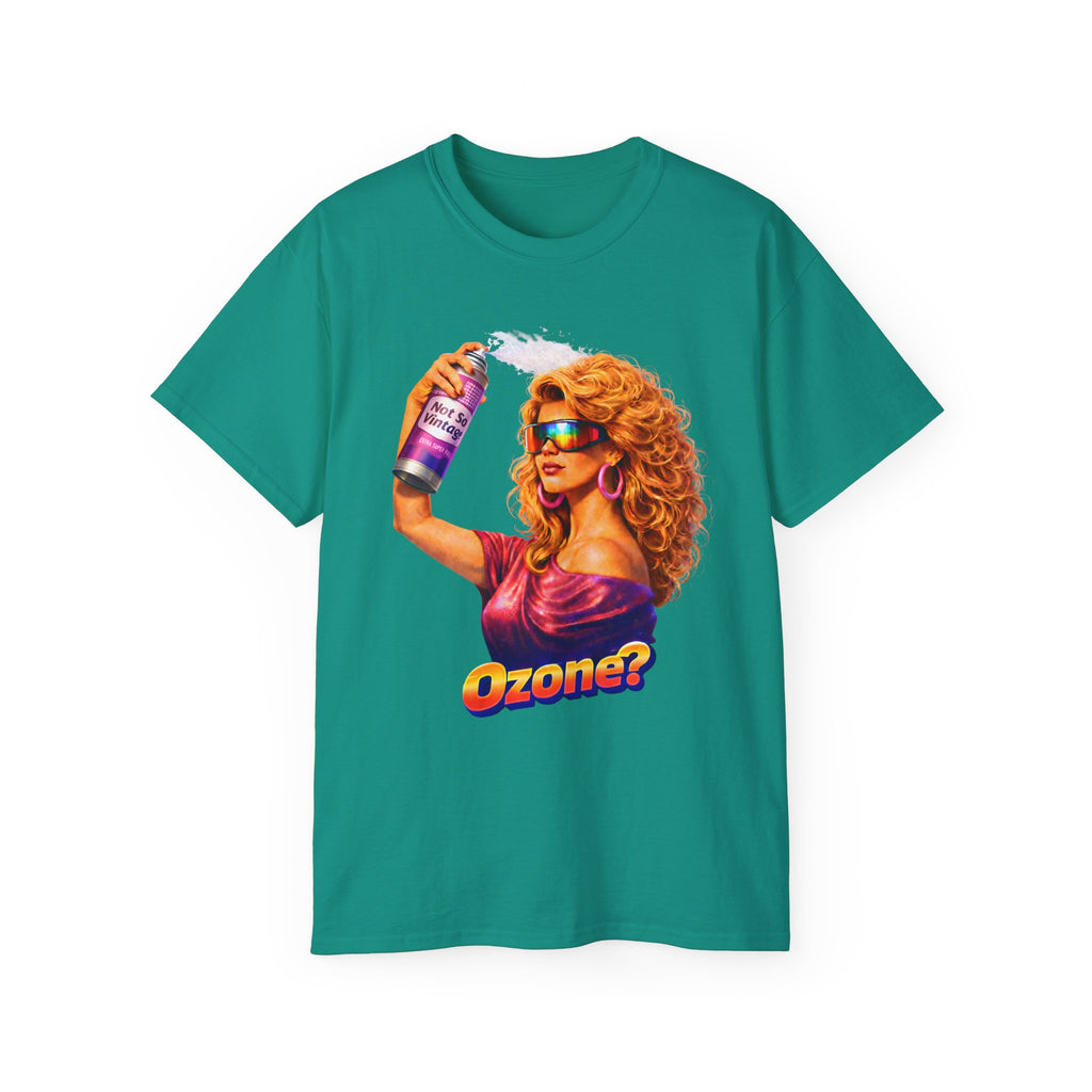 Retro 80s hair Spray Girl "Ozone?" Graphic Tee