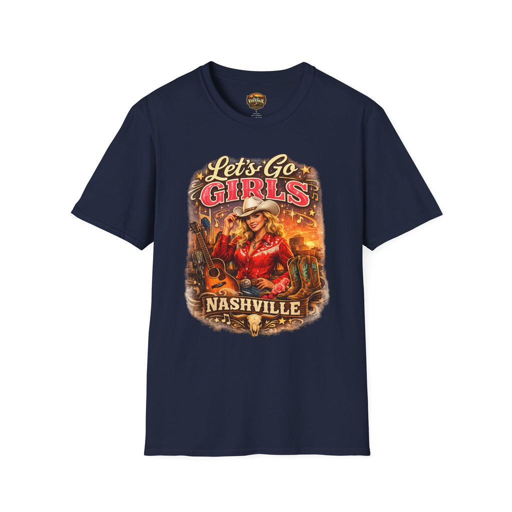 Let's Go Girls Nashville Graphic T-Shirt — Country Cowgirl (Blonde) Retro Tour Tee