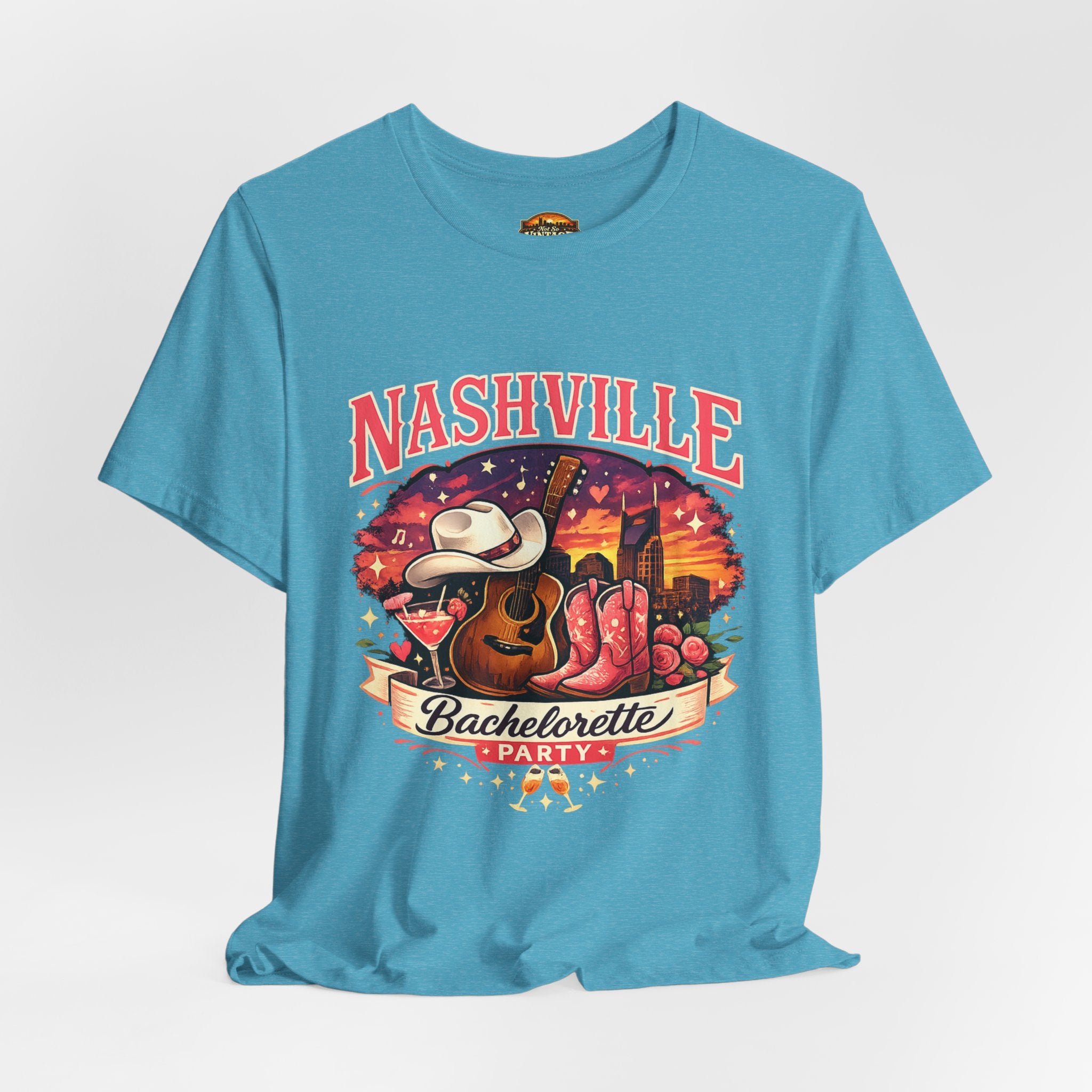Nashville Bachelorette Tee — Country Guitar & Cowboy Hat Party Shirt