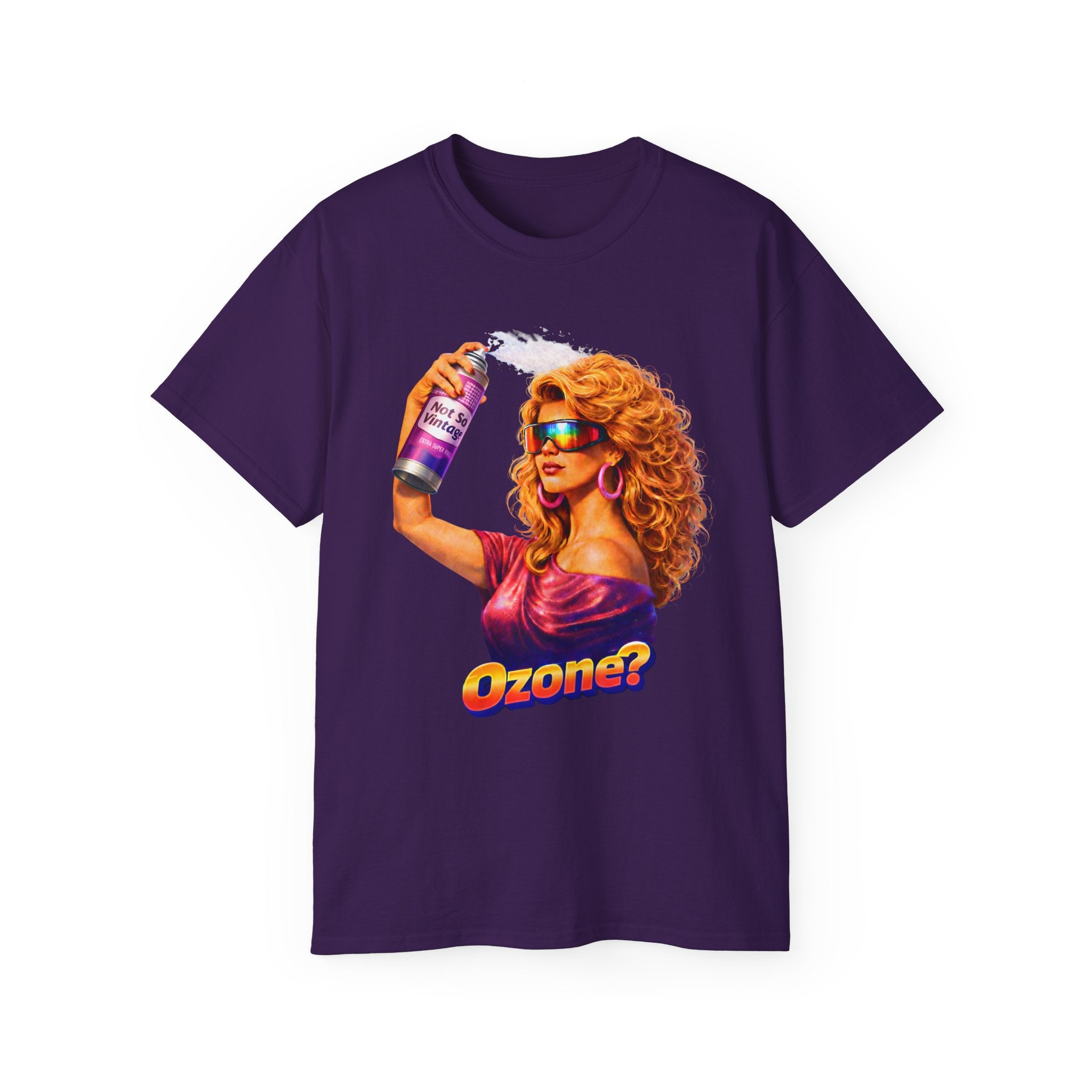 Retro 80s hair Spray Girl "Ozone?" Graphic Tee