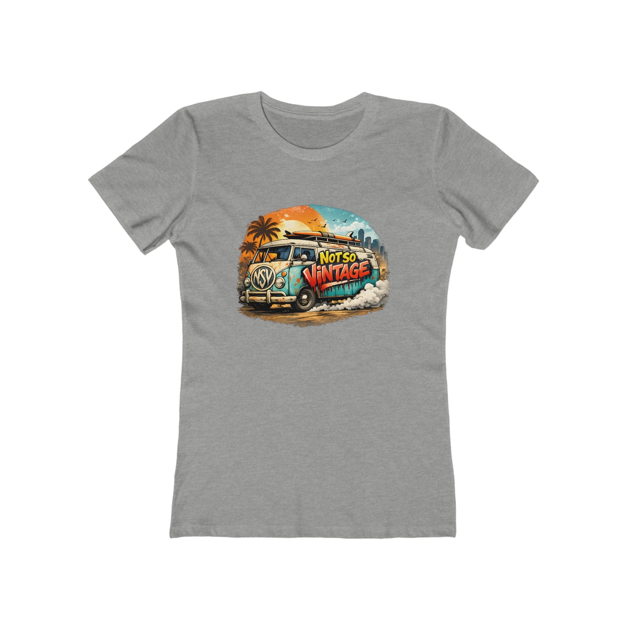 Retro Surf Van Women's Boyfriend tee "Not So Vintage"