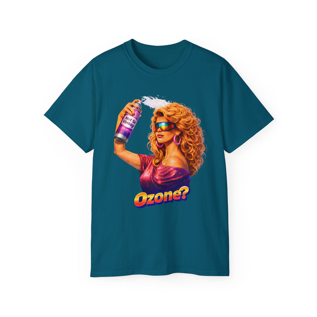 Retro 80s hair Spray Girl "Ozone?" Graphic Tee